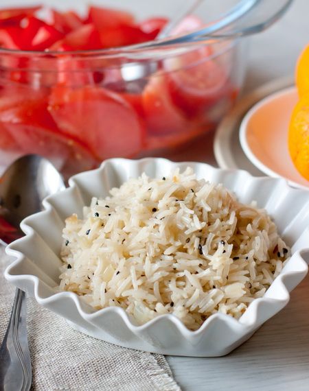 Рецепт риса с чесноком и черным кунжутом