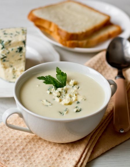 Рецепт супа-пюре из корневого сельдерея с голубым сыром
