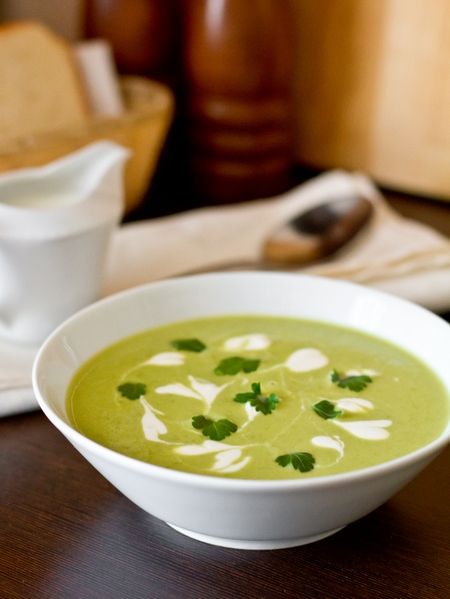 Сливочный крем-суп из зеленого горошка