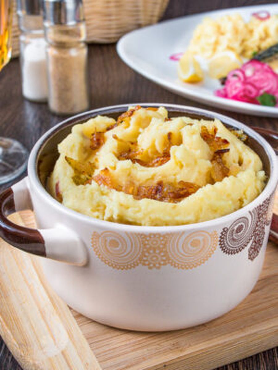 Картофельное пюре с сыром и луком