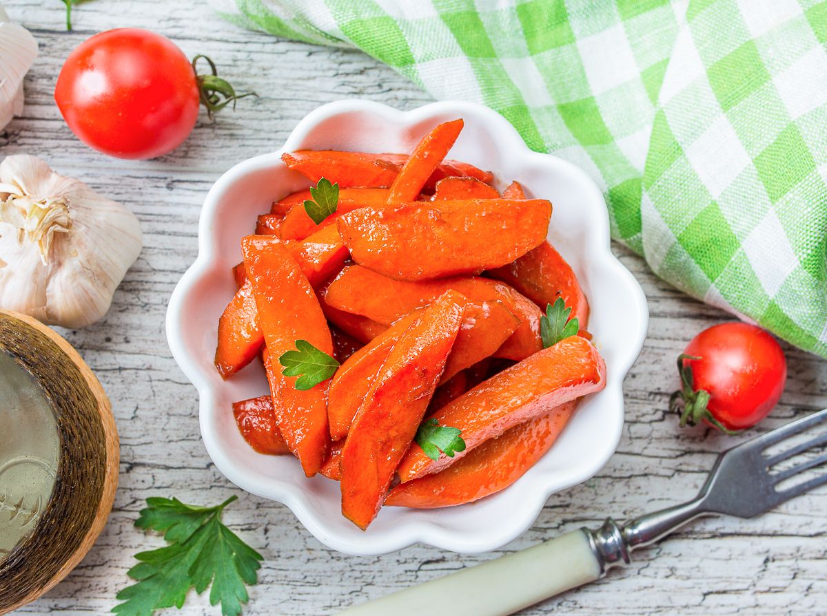 Глазированная морковь с бальзамическим уксусом