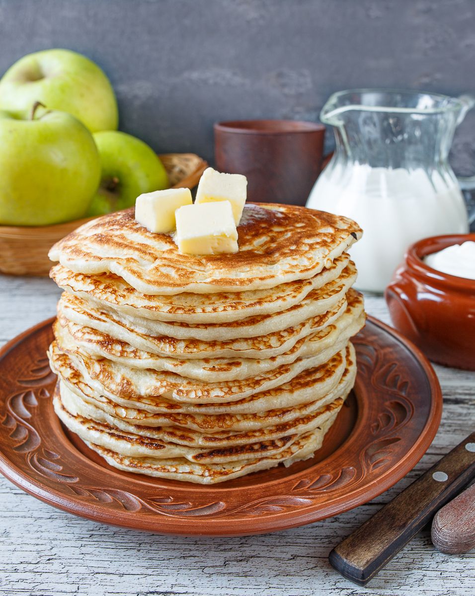 Толстые дрожжевые блины