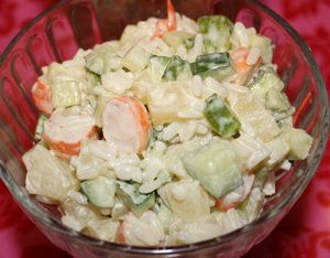 Рецепт салата с креветками и ананасом